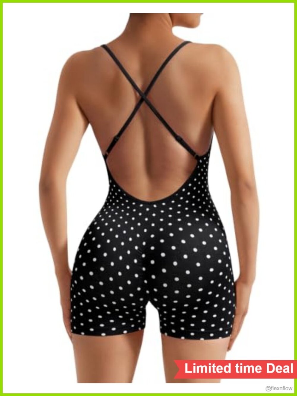 Women Backless Jumpsuit Strappy Tummy Control Bodycon Yoga Romper